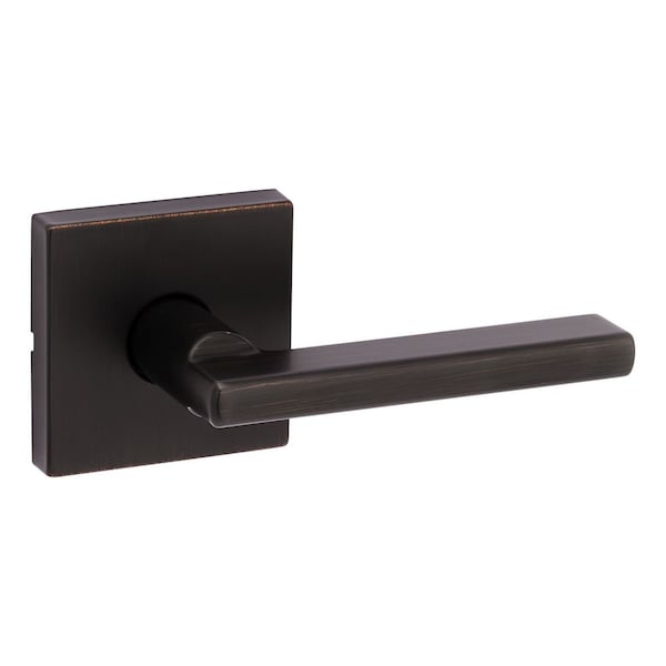 Halifax Lever with Square Rose Passage Door Lock with 6AL Latch, RCS Strike Venetian Bronze Finish